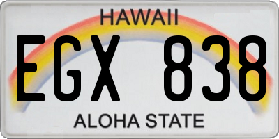 HI license plate EGX838