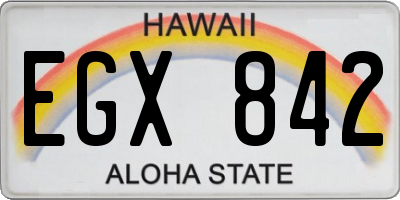 HI license plate EGX842