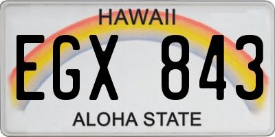 HI license plate EGX843