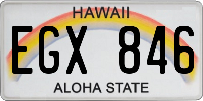 HI license plate EGX846