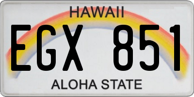HI license plate EGX851