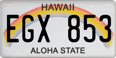 HI license plate EGX853
