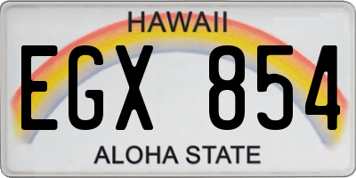HI license plate EGX854