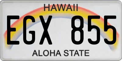 HI license plate EGX855