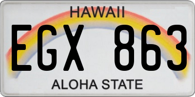 HI license plate EGX863