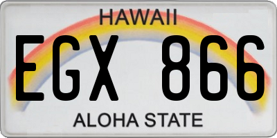 HI license plate EGX866