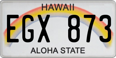 HI license plate EGX873