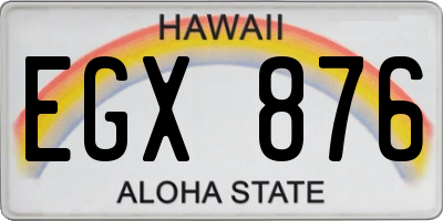 HI license plate EGX876