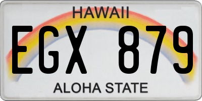 HI license plate EGX879