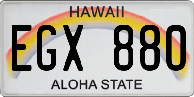 HI license plate EGX880
