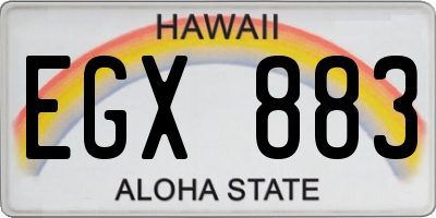 HI license plate EGX883