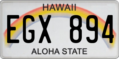 HI license plate EGX894