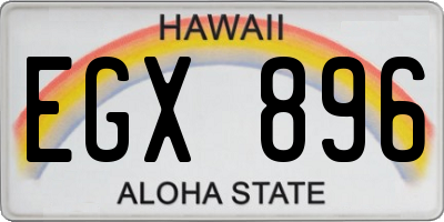 HI license plate EGX896