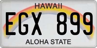 HI license plate EGX899