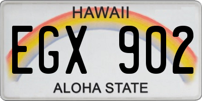 HI license plate EGX902