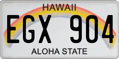 HI license plate EGX904