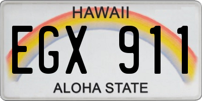 HI license plate EGX911