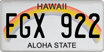 HI license plate EGX922