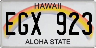HI license plate EGX923