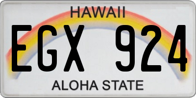 HI license plate EGX924