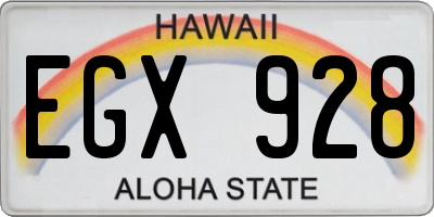HI license plate EGX928