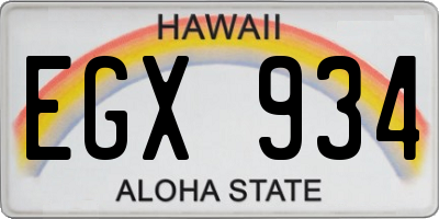 HI license plate EGX934