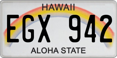HI license plate EGX942