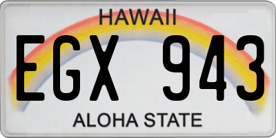 HI license plate EGX943