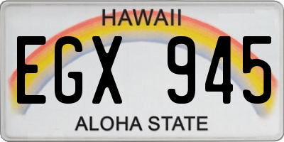 HI license plate EGX945