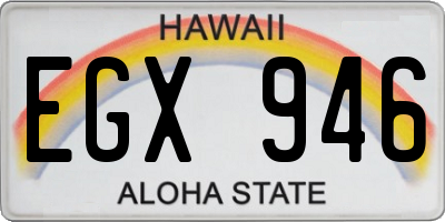 HI license plate EGX946