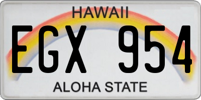 HI license plate EGX954