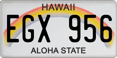 HI license plate EGX956