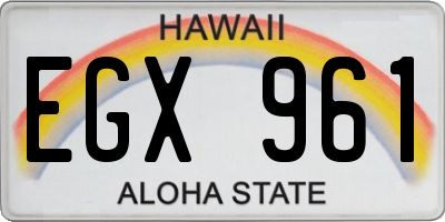 HI license plate EGX961