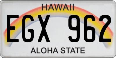 HI license plate EGX962