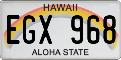 HI license plate EGX968