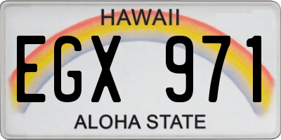 HI license plate EGX971