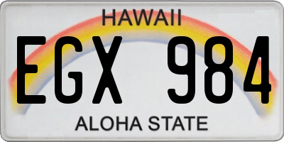 HI license plate EGX984