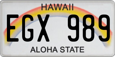 HI license plate EGX989