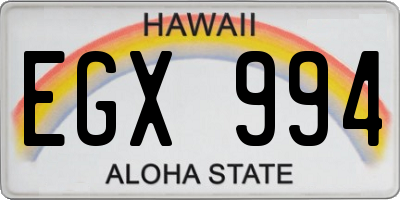 HI license plate EGX994