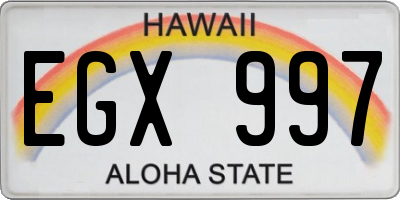HI license plate EGX997