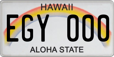 HI license plate EGY000