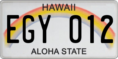 HI license plate EGY012
