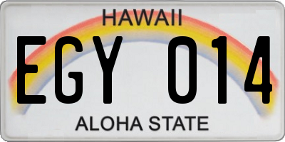 HI license plate EGY014