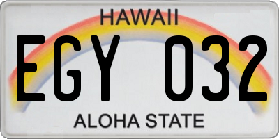 HI license plate EGY032