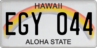 HI license plate EGY044