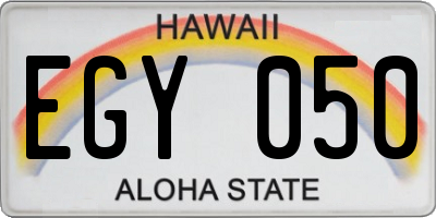 HI license plate EGY050