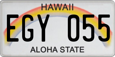 HI license plate EGY055
