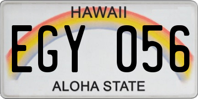 HI license plate EGY056