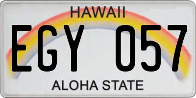HI license plate EGY057