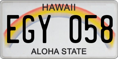 HI license plate EGY058